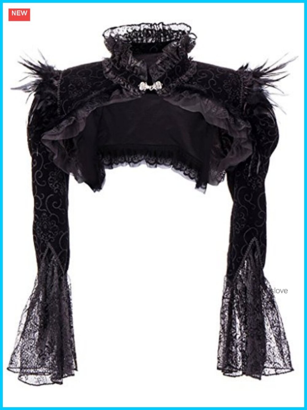 Steampunk Feather Lace Bolero Shrug Vintage Jacket
